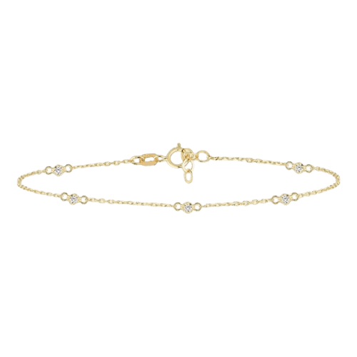 Pulseira Feminina Ouro 18k Molduras Esféricas Diamante Luxo