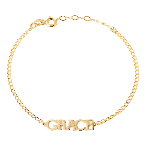 Pulseira Feminina Ouro 18k 750 Nomes Personalizados Luxo