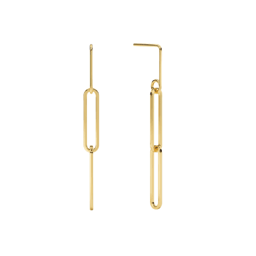 Brinco Feminino Ouro 18k Correntes Luxuosas Fino Glamour