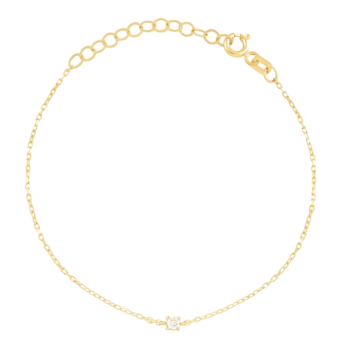 Pulseira Feminina Ouro 18k 750 Moldura Diamante Elegante Lux