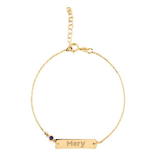 Pulseira Feminina Ouro 18k 750 Com Plaquinha De Nome Luxo