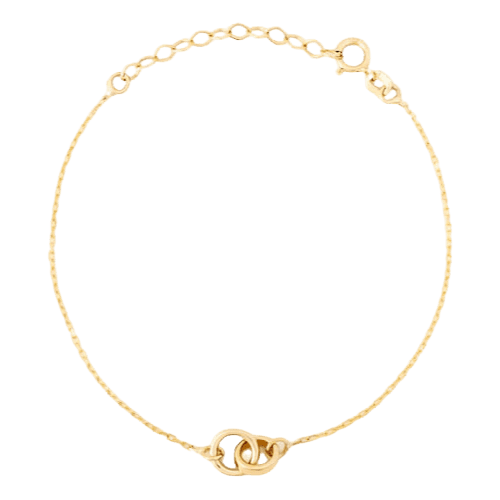 Pulseira Feminina Ouro 18k 750 Círculos Interligados Luxo