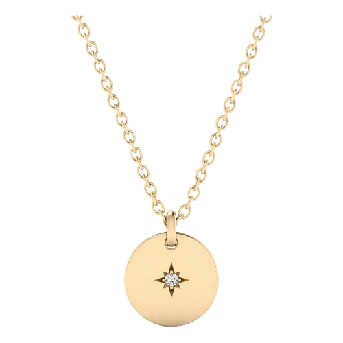 Colar Ouro 18k750 Feminino Estrela Do Norte Diamante Central