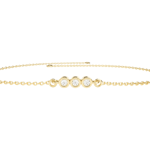 Pulseira Ouro 18k Feminina Floco De Neve Cravejado Diamante