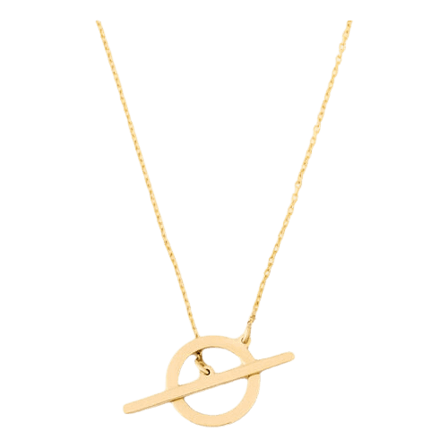 Colar Ouro 18k 750 Feminino Circulo Em Barra Maciça Boutique