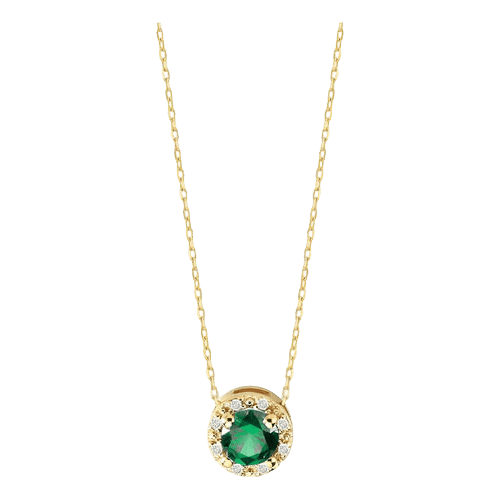 Colar Ouro 18k 750 Feminino Esmeralda Diamante Luxo Elegante