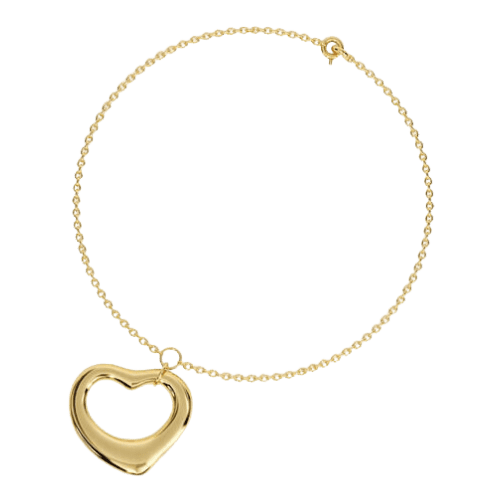 Pulseira Ouro 18k Feminina Coração Maciço Elegante Luxo