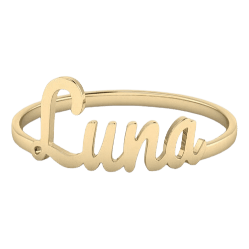 Anel Ouro 18k 750 Feminino Nomes Em Ouro Elegante Luxo