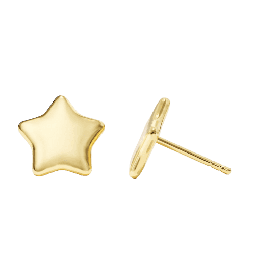 Brinco Feminino Delicado Estrela De Ouro 18k 750 Luxo