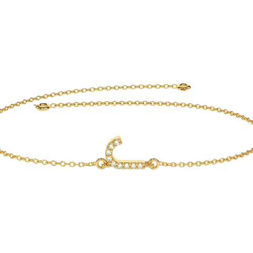 Pulseira Feminina Ouro 18k Inicial Nome Cravejada Diamante