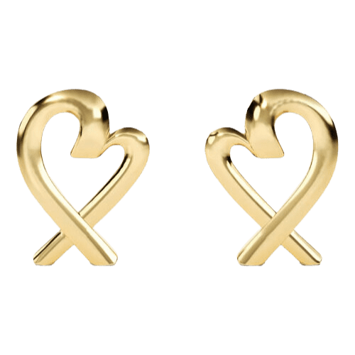 Brinco Ouro Feminino Coração Liso Minimalista Luxo Delicado
