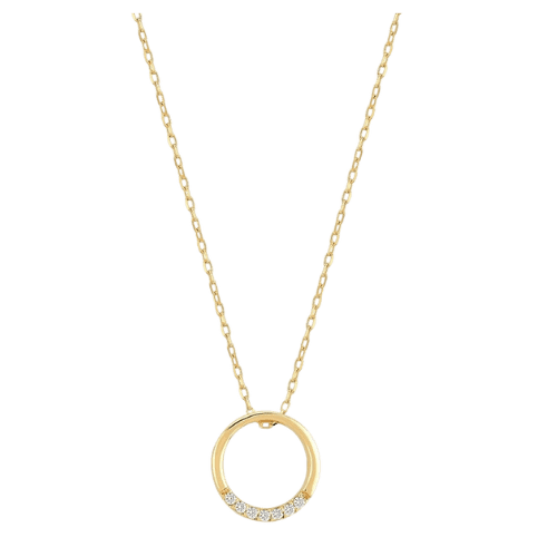 Colar Feminino Ouro 18k 750 Circulo De Diamante Luxo Elegant