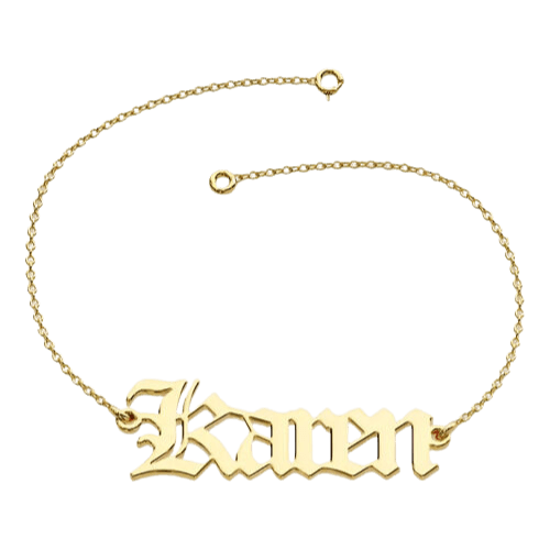 Pulseira Feminina Ouro 18k Nome Personalizado Elegante Luxo
