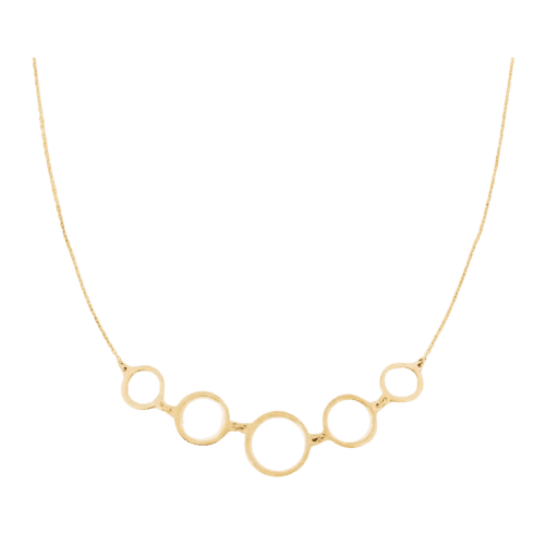 Colar Feminino Ouro 18k 750 Anéis Entrelaçados Luxo