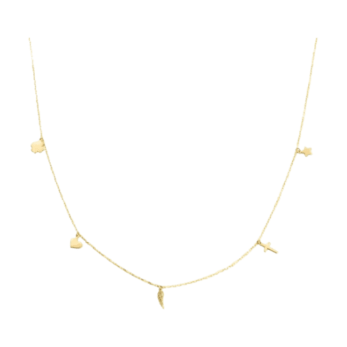 Colar Feminino Da Sorte Em Ouro 18k 750 Minimalista Luxo