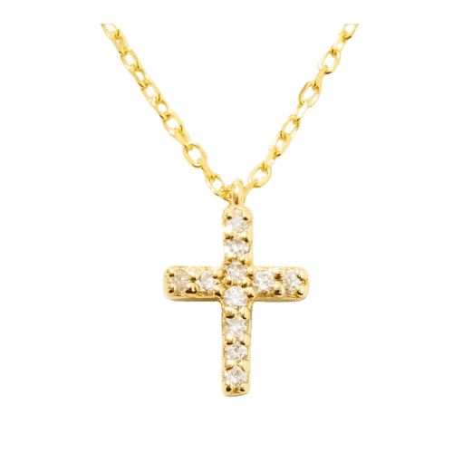 Colar Cruz Cravejada Ouro 18k 750 Feminino Diamante Luxo