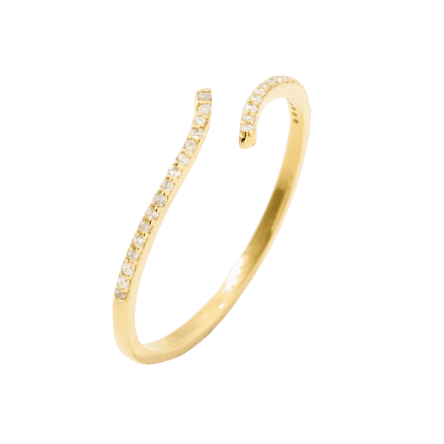 Anel Solitário Feminino Ouro 18k Ajustável Diamantes Luxo