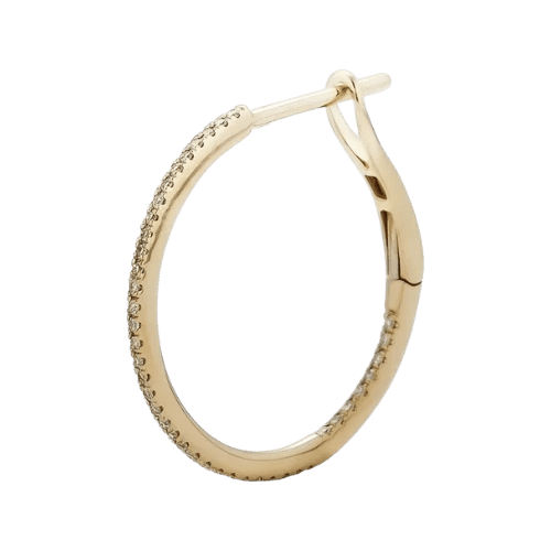 Brinco Ouro 18k 750 Feminino Argolas Cravejada Diamante