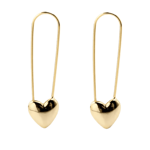 Brinco Ouro 18k 750 Feminino Argola Ornamental Coração Luxo