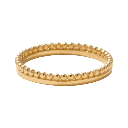 Anel Esferas E Liso Feminino Ouro 18k 750 Boutique Luxo
