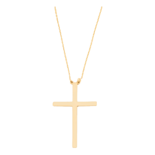 Colar Feminino Ouro 18k 750 Cruz Maciça Charme Elegante Luxo