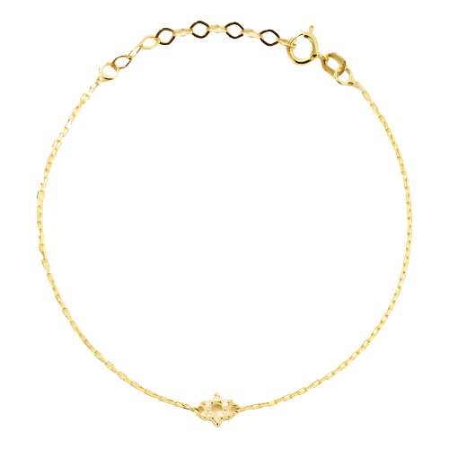 Pulseira Feminina Ouro 18k 750 Estrela De Davi Diamante Luxo