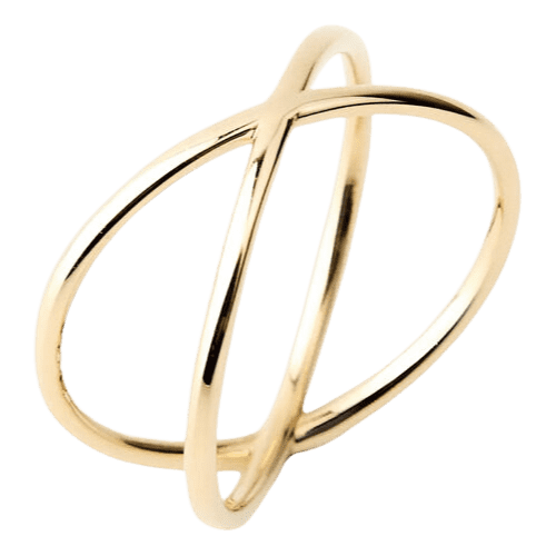 Anel Ouro 18k 750 Feminino Duplo Liso Elegante Luxo