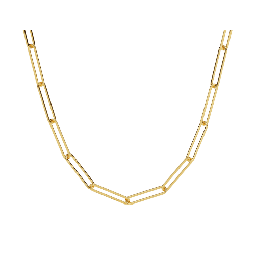 Colar Feminino Ouro 18k 750 Elos Clip Despojado Elegante Lux