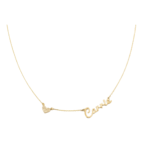 Colar Ouro 18k 750 Feminino Meu Nome Coração Diamante Luxo
