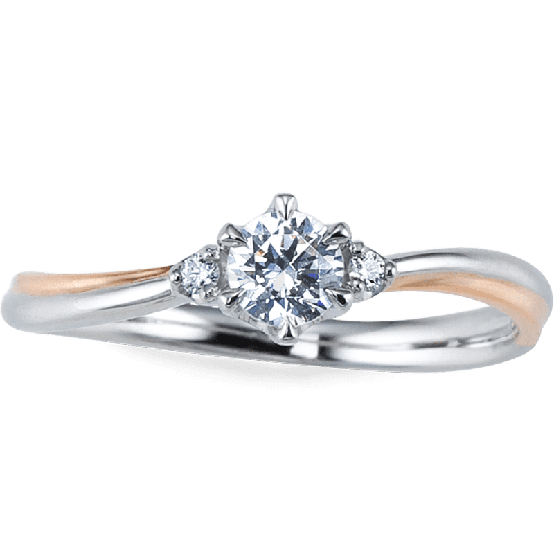 Anel Noivado Felicidade Ouro Branco & Amarelo